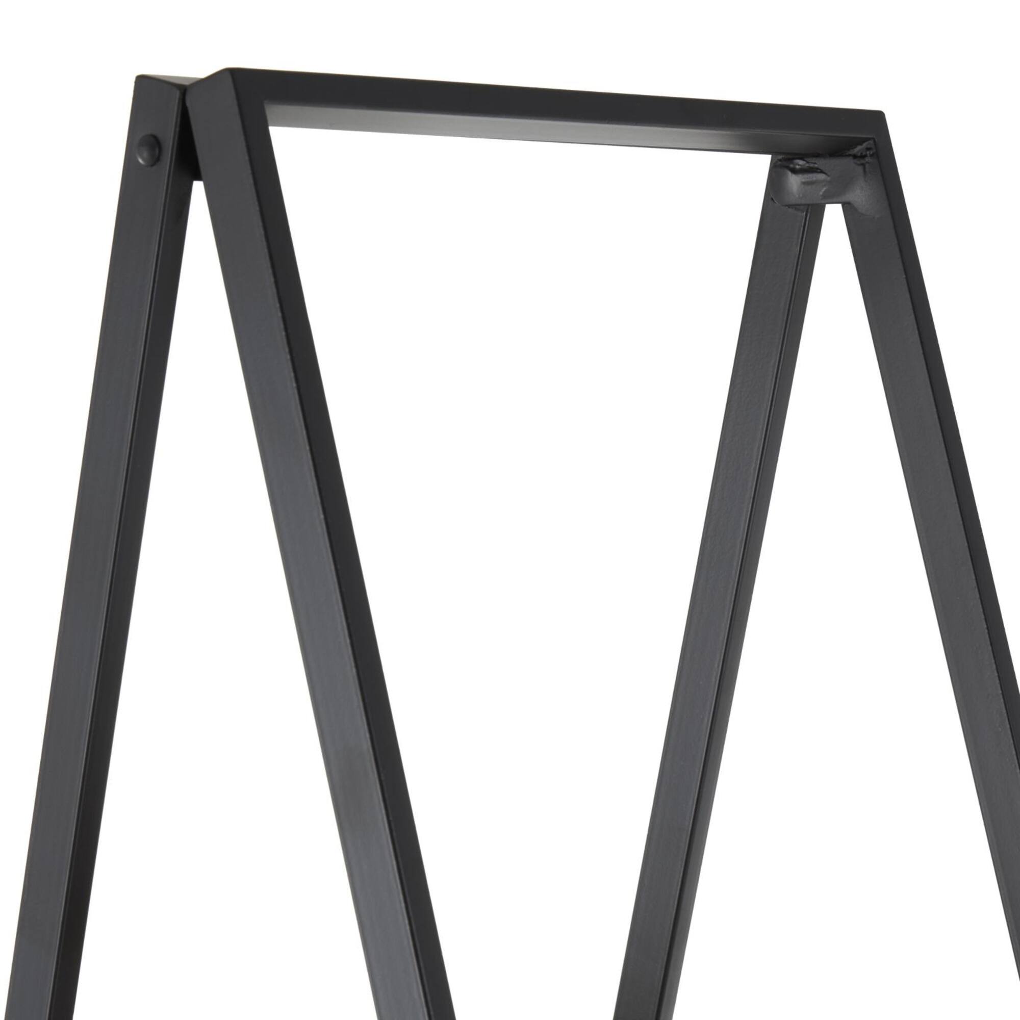 42" x 60" Black Metal 3 Shelf Storage Shelving Unit with Triangle Frame